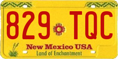 NM license plate 829TQC