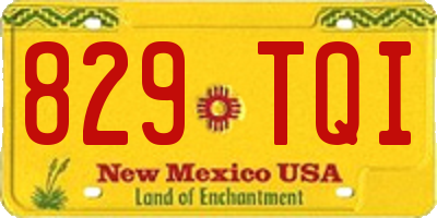 NM license plate 829TQI