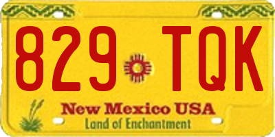 NM license plate 829TQK