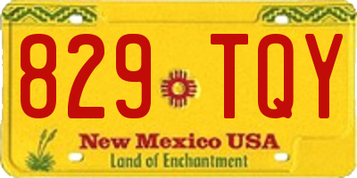 NM license plate 829TQY
