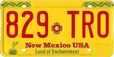 NM license plate 829TRO