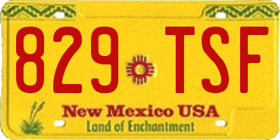 NM license plate 829TSF