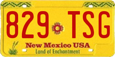 NM license plate 829TSG