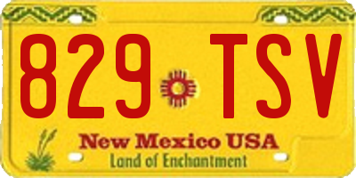 NM license plate 829TSV
