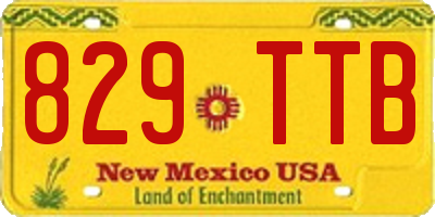 NM license plate 829TTB