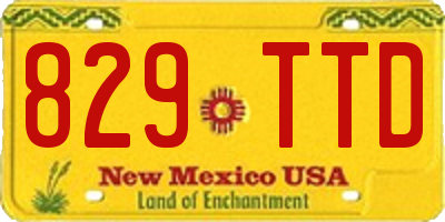 NM license plate 829TTD