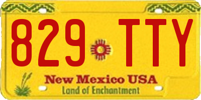 NM license plate 829TTY
