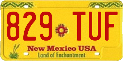 NM license plate 829TUF