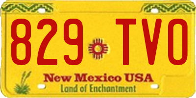 NM license plate 829TVO