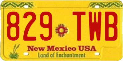 NM license plate 829TWB