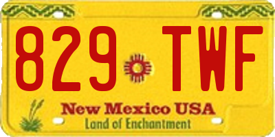 NM license plate 829TWF
