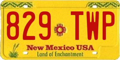 NM license plate 829TWP