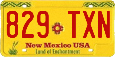 NM license plate 829TXN