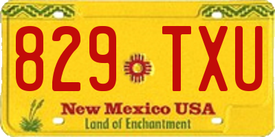 NM license plate 829TXU