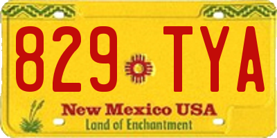 NM license plate 829TYA