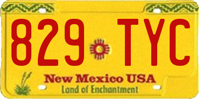 NM license plate 829TYC