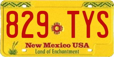 NM license plate 829TYS