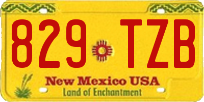 NM license plate 829TZB