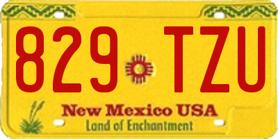 NM license plate 829TZU