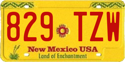 NM license plate 829TZW