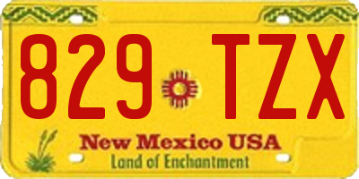 NM license plate 829TZX