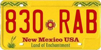 NM license plate 830RAB