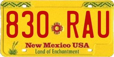 NM license plate 830RAU
