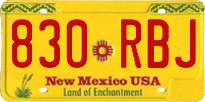 NM license plate 830RBJ