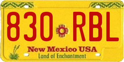 NM license plate 830RBL