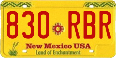 NM license plate 830RBR