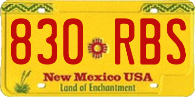 NM license plate 830RBS