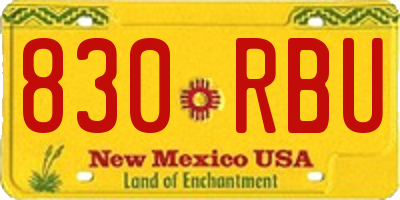 NM license plate 830RBU