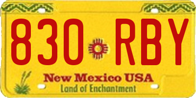 NM license plate 830RBY