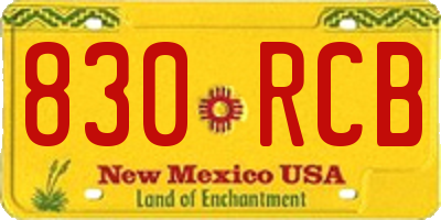 NM license plate 830RCB