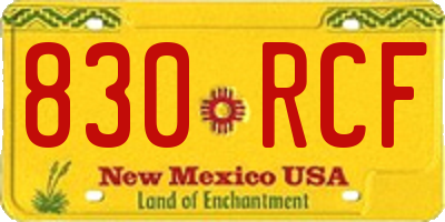 NM license plate 830RCF