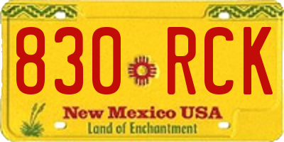 NM license plate 830RCK