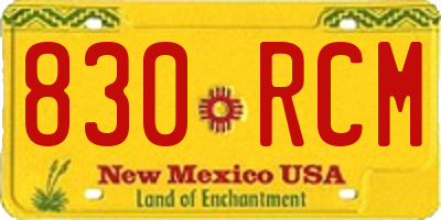 NM license plate 830RCM