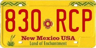 NM license plate 830RCP