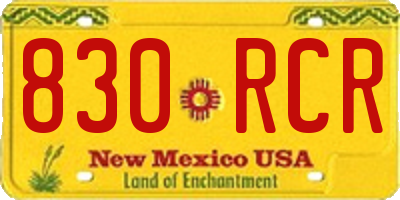 NM license plate 830RCR