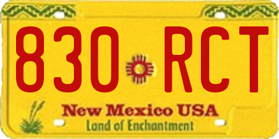 NM license plate 830RCT