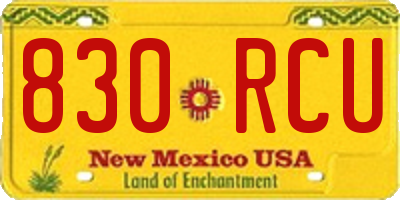 NM license plate 830RCU