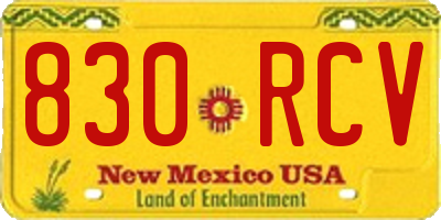 NM license plate 830RCV