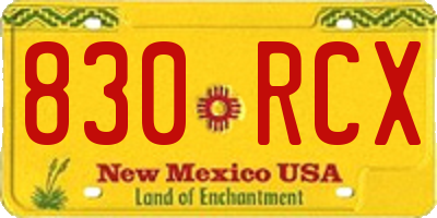 NM license plate 830RCX