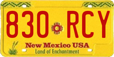 NM license plate 830RCY