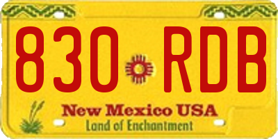 NM license plate 830RDB