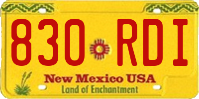 NM license plate 830RDI