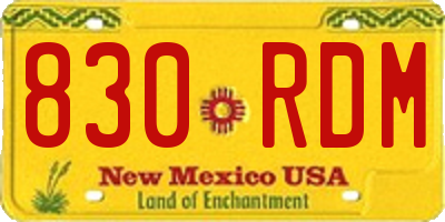 NM license plate 830RDM