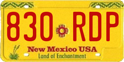 NM license plate 830RDP