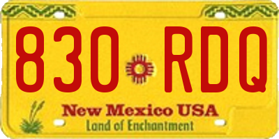 NM license plate 830RDQ