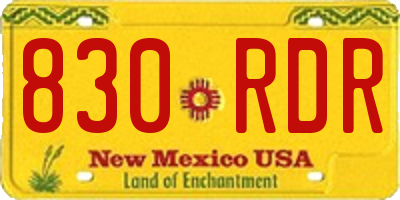 NM license plate 830RDR